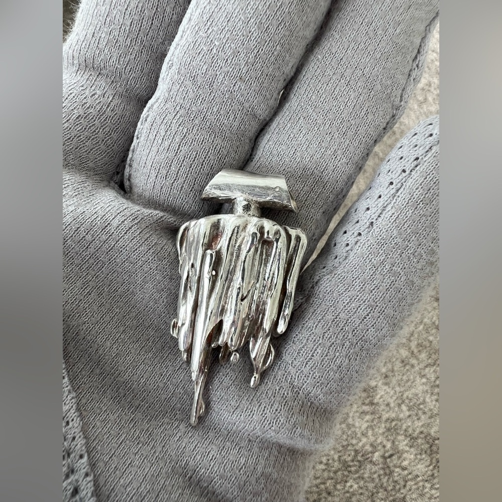 Mid Century Solid Silver Brutalist Modernist Abst… - image 8